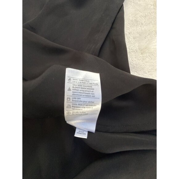 Vince Womens Black Silk Blend Button-Up Long Sleeve Shirt Medium Stretch Casual - Picture 5 of 8